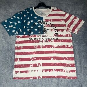 True Religion Mens American Flag Buddha Brand T-Shirt XL Stars Stripes